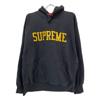 Supreme シュプリーム 23FW ﾌﾞﾗｯｸ×ｲｴﾛｰ ｺｯﾄﾝ ﾌﾛﾝﾄﾛｺﾞ Varsity Hooded Sweatshirt トップス M