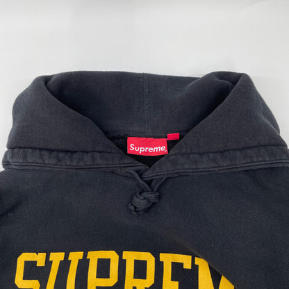 Supreme シュプリーム 23FW ﾌﾞﾗｯｸ×ｲｴﾛｰ ｺｯﾄﾝ ﾌﾛﾝﾄﾛｺﾞ Varsity Hooded Sweatshirt トップス M