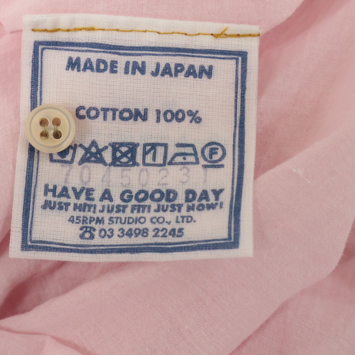 45R フォーティファイブ アール 70450231 ﾋﾟﾝｸ 春風ｲﾝﾄﾞｶﾃﾞｨの四角ﾄﾞﾚｽ(ｼｬﾝﾌﾞﾚｰ) ワンピース 表記なし