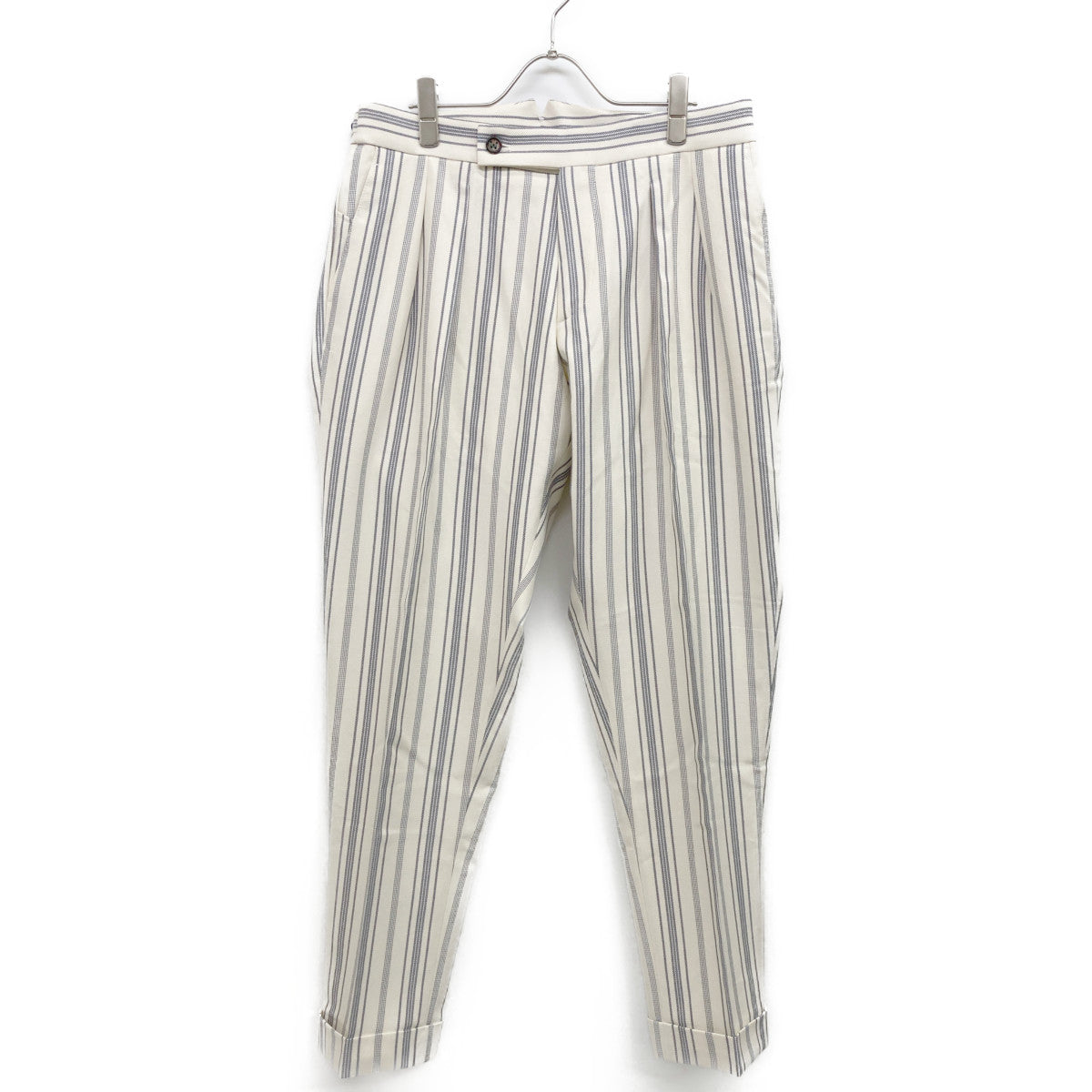 BERWICH ベルウィッチ sb1087 コットンストライプ 2インプリーツアジャスターパンツ ボトムス 50