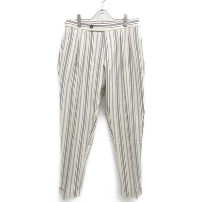 BERWICH ベルウィッチ sb1087 コットンストライプ 2インプリーツアジャスターパンツ ボトムス 50