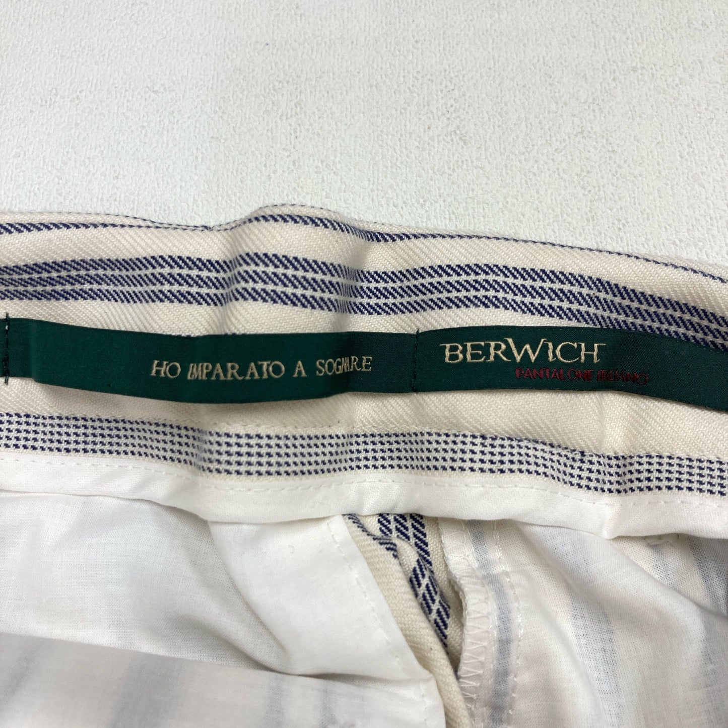 BERWICH ベルウィッチ sb1087 コットンストライプ 2インプリーツアジャスターパンツ ボトムス 50