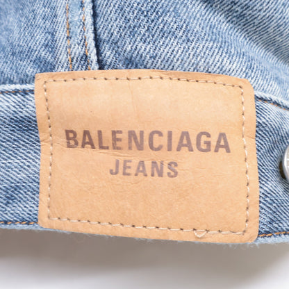 BALENCIAGA バレンシアガ 新品同様 国内正規 657603 TJW73 タイガーボア ダメージデニム ジャケット 42