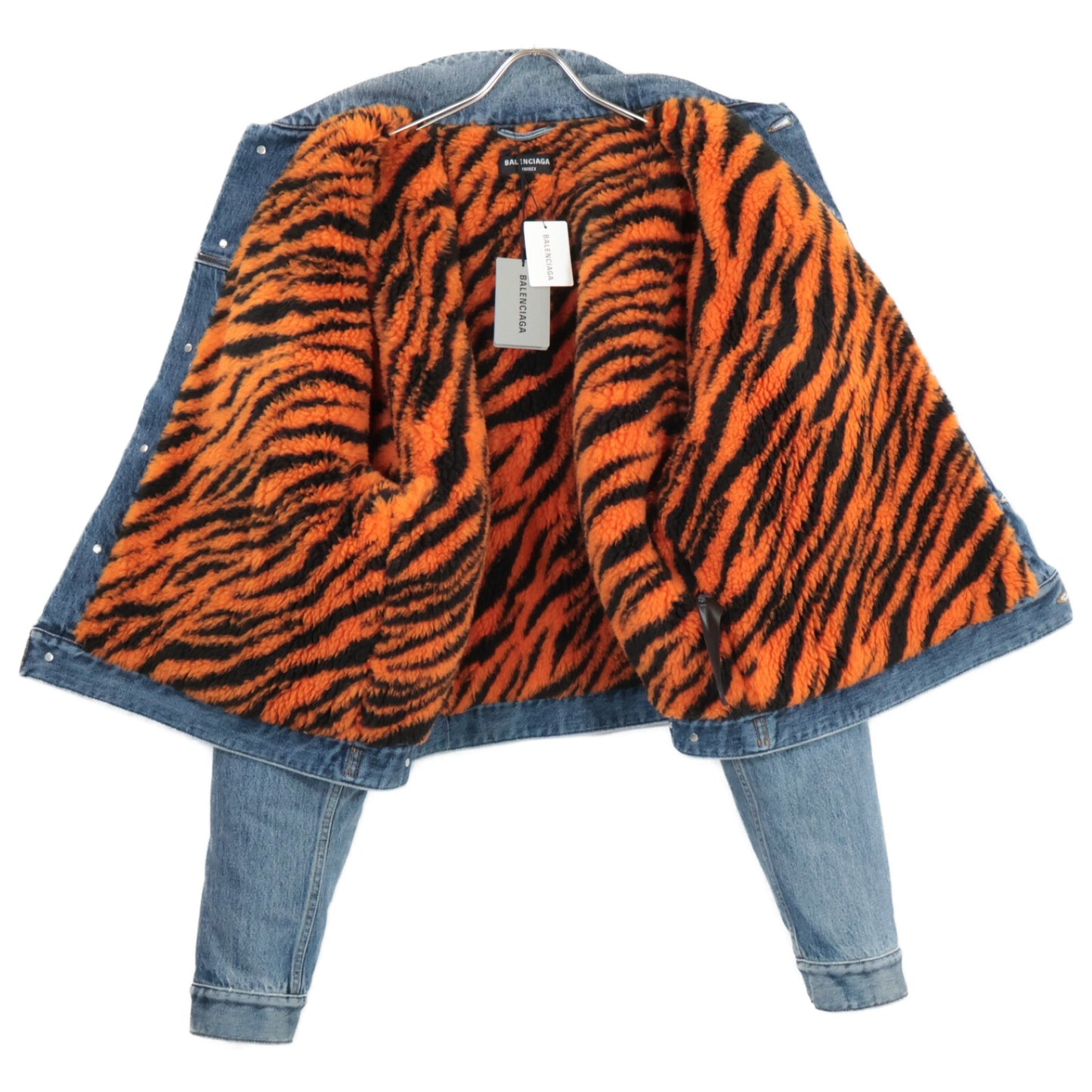 BALENCIAGA バレンシアガ 新品同様 国内正規 657603 TJW73 タイガーボア ダメージデニム ジャケット 42