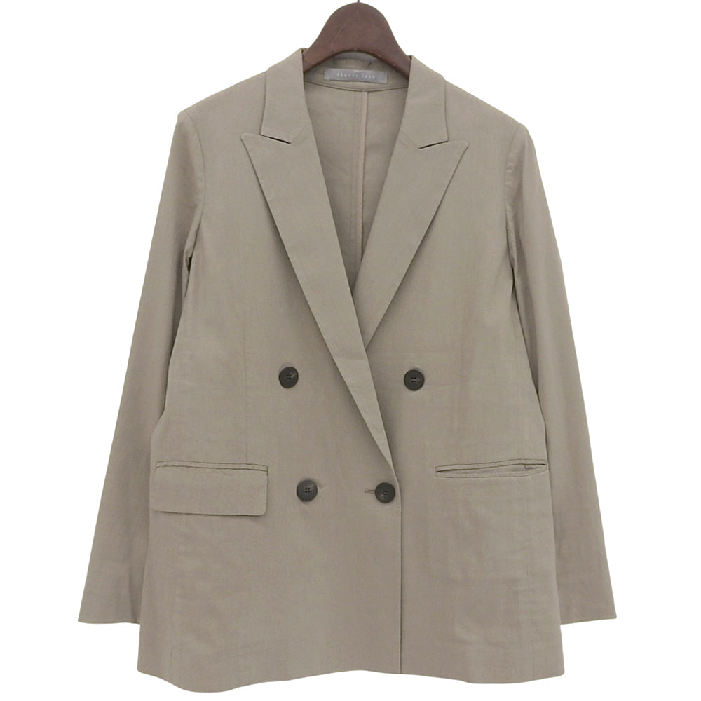 theory luxe セオリーリュクス 美品 リネン混 ダブルブレスト テーラード ジャケット レディース ベージュ S32 24SS 03-4204104 ジャケット S32