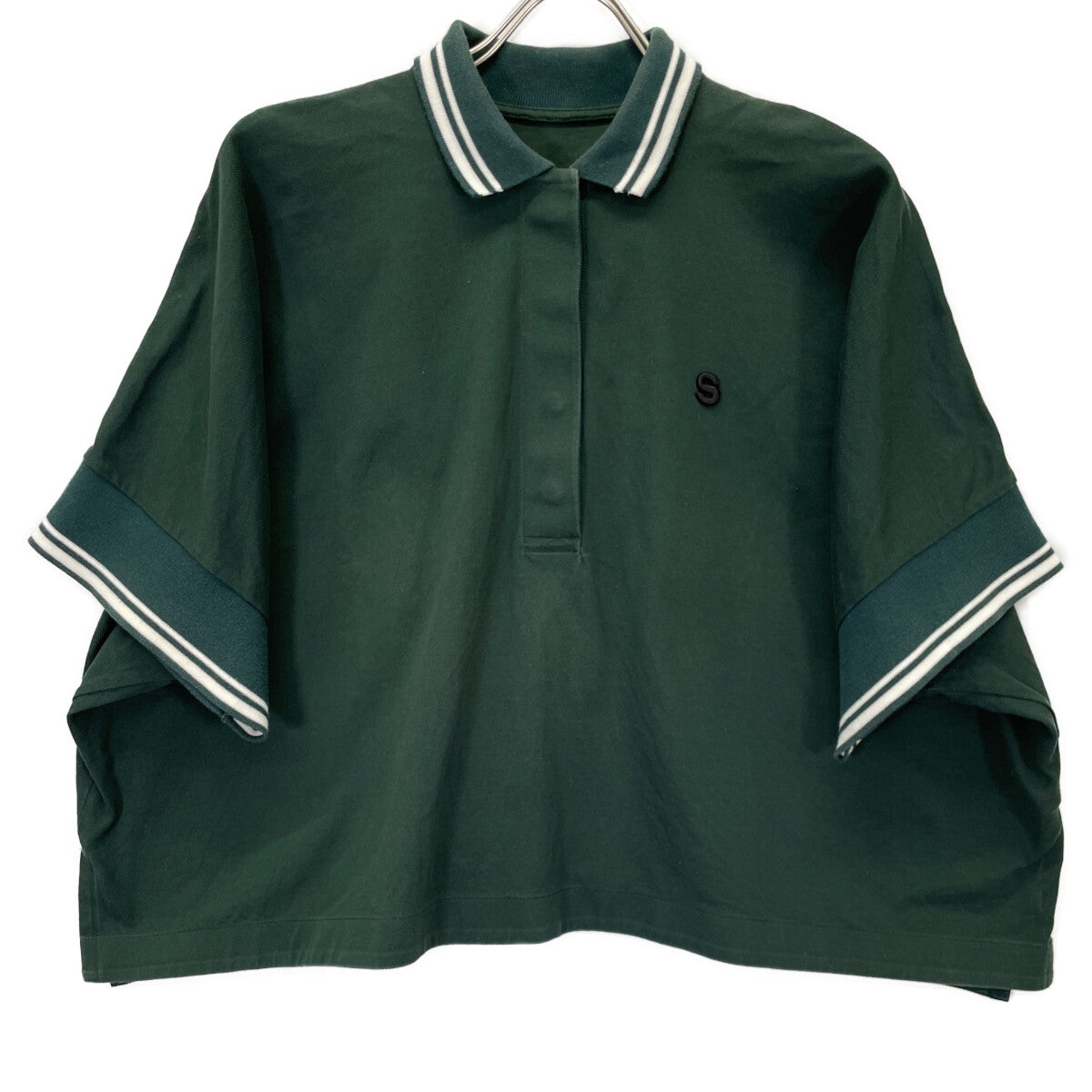sacai サカイ 22-05980 22SS ｸﾞﾘｰﾝ S Pique Polo Shirt 半袖ﾎﾟﾛｼｬﾂ トップス 2