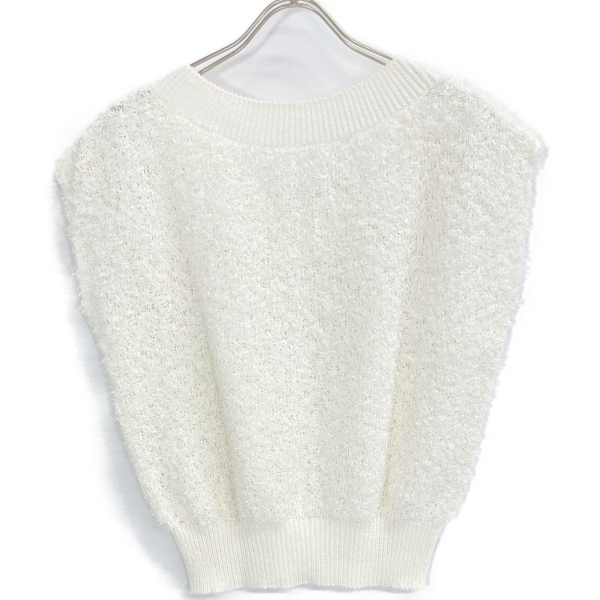 ANAYI アナイ 25年製 ﾎﾜｲﾄ GIMAﾌｪｻﾞｰVﾌﾟﾙｵｰﾊﾞｰ トップス 36