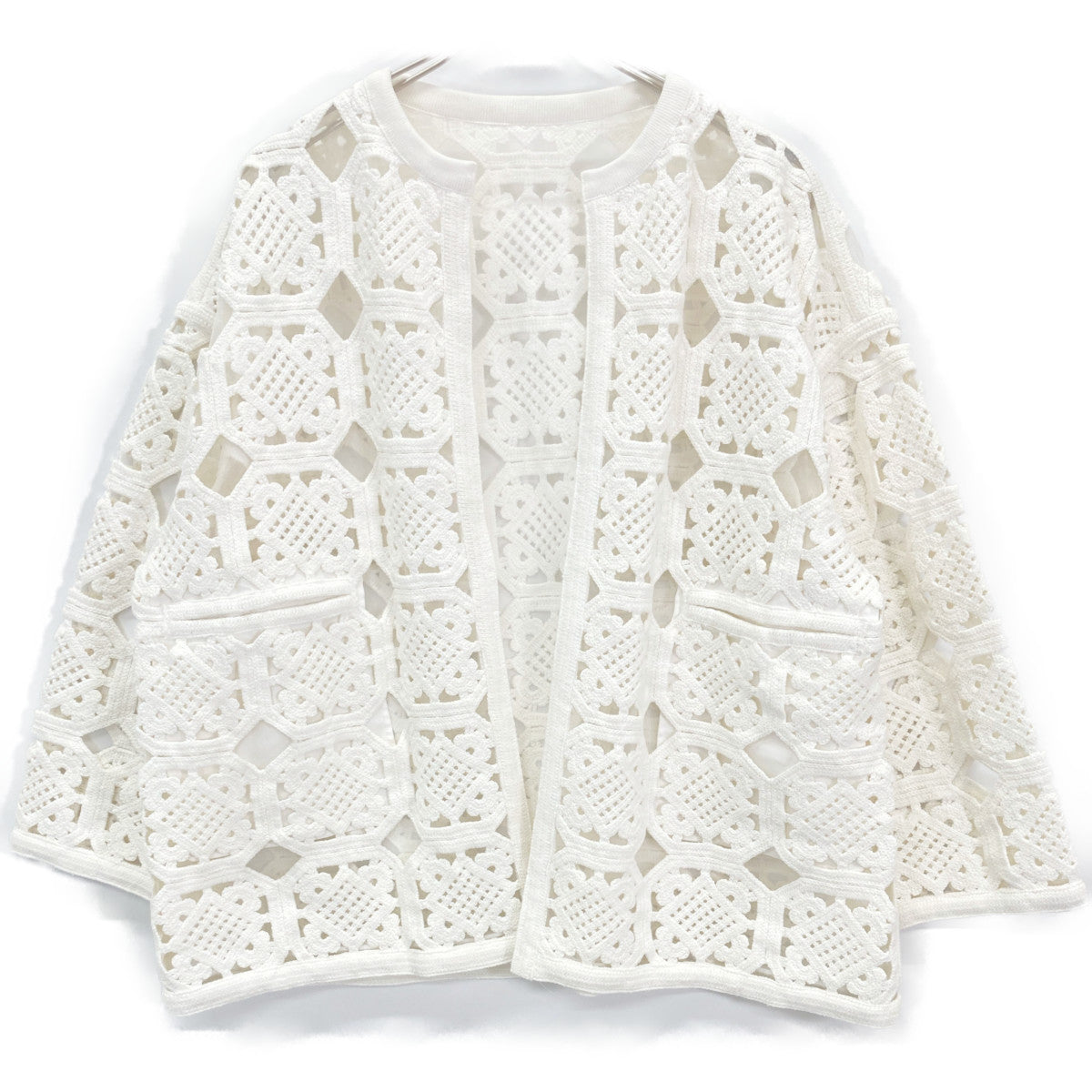 BALLSEY ボールジー ﾎﾜｲﾄ ｽｸｴｱﾓﾁｰﾌｴﾝﾌﾞﾛｲﾀﾞﾘｰ ﾉｰｶﾗｰｼﾞｬｹｯﾄ ジャケット 36