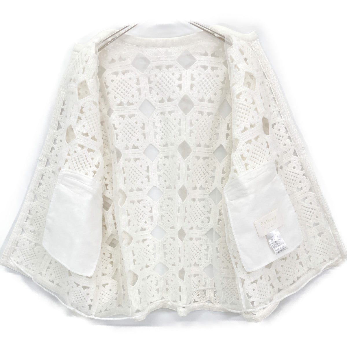 BALLSEY ボールジー ﾎﾜｲﾄ ｽｸｴｱﾓﾁｰﾌｴﾝﾌﾞﾛｲﾀﾞﾘｰ ﾉｰｶﾗｰｼﾞｬｹｯﾄ ジャケット 36