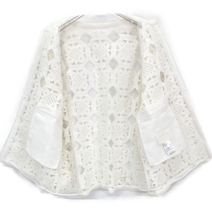 BALLSEY ボールジー ﾎﾜｲﾄ ｽｸｴｱﾓﾁｰﾌｴﾝﾌﾞﾛｲﾀﾞﾘｰ ﾉｰｶﾗｰｼﾞｬｹｯﾄ ジャケット 36