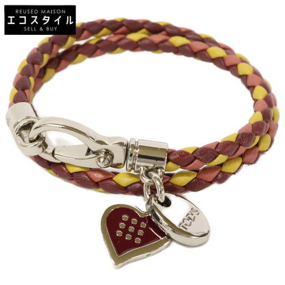 TOD'S トッズ 【美品】XEWB1221200TOP541H マイカラーズ ハートチャーム レザー ブレスレット M