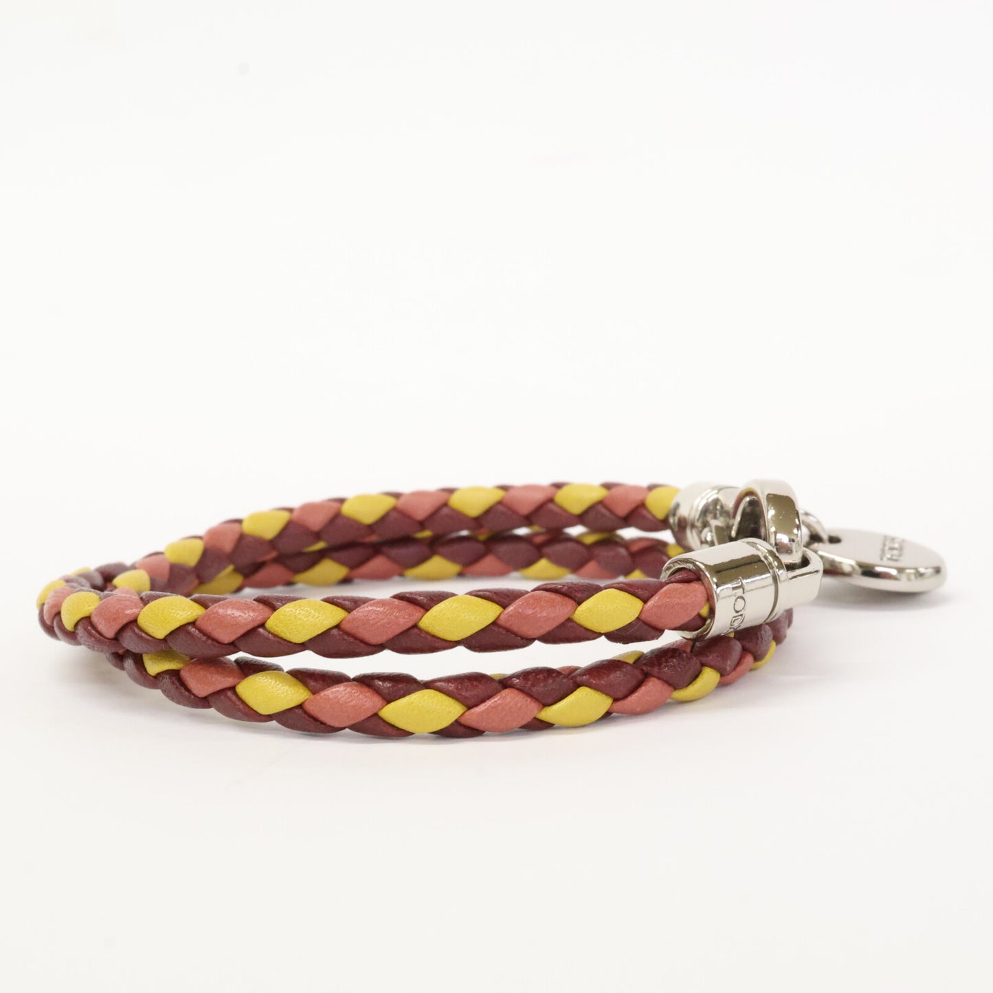 TOD'S トッズ 【美品】XEWB1221200TOP541H マイカラーズ ハートチャーム レザー ブレスレット M