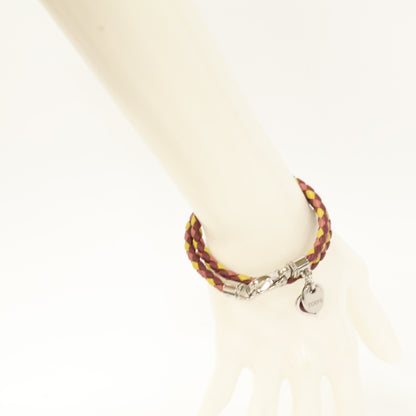 TOD'S トッズ 【美品】XEWB1221200TOP541H マイカラーズ ハートチャーム レザー ブレスレット M