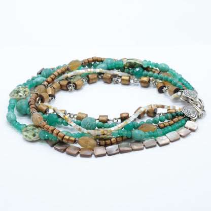 STEPHEN DWECK スティーブンデュエック 925 ターコイズ、パール、クォーツ、天然石 マルチストーン ネックレス