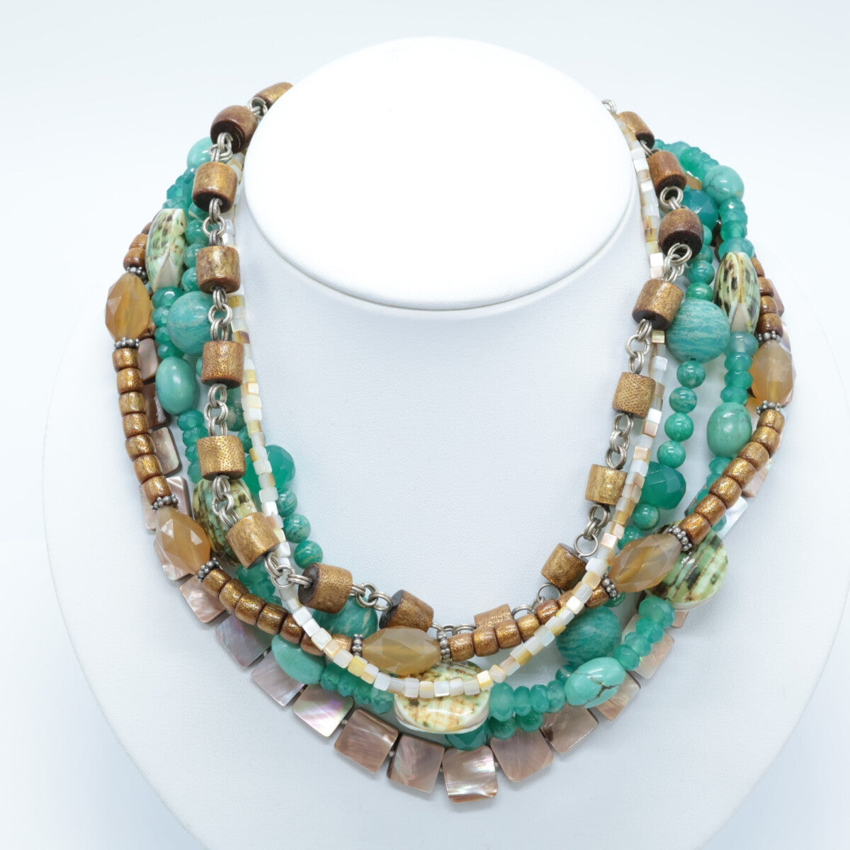 STEPHEN DWECK スティーブンデュエック 925 ターコイズ、パール、クォーツ、天然石 マルチストーン ネックレス