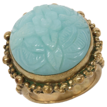 STEPHEN DWECK スティーブンデュエック フラワーカービング カラーストーン リング 指輪