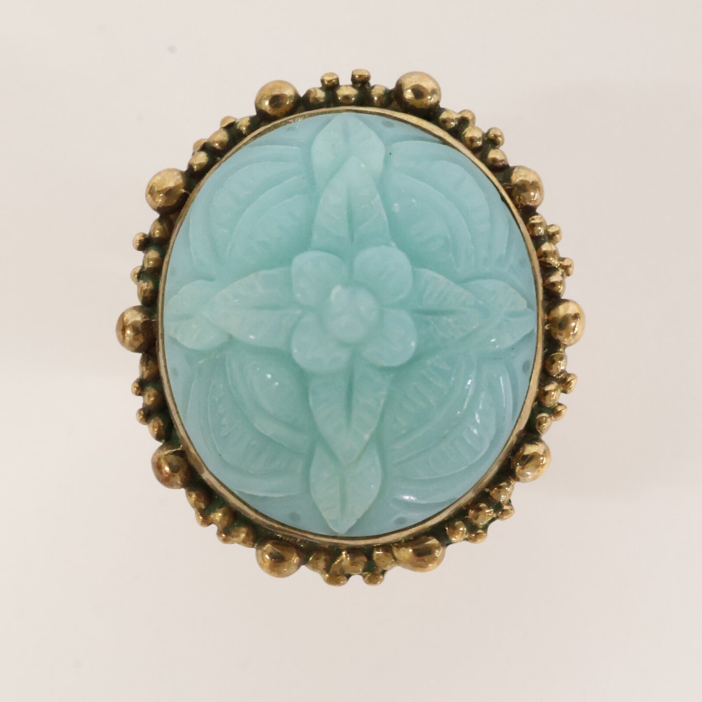 STEPHEN DWECK スティーブンデュエック フラワーカービング カラーストーン リング 指輪