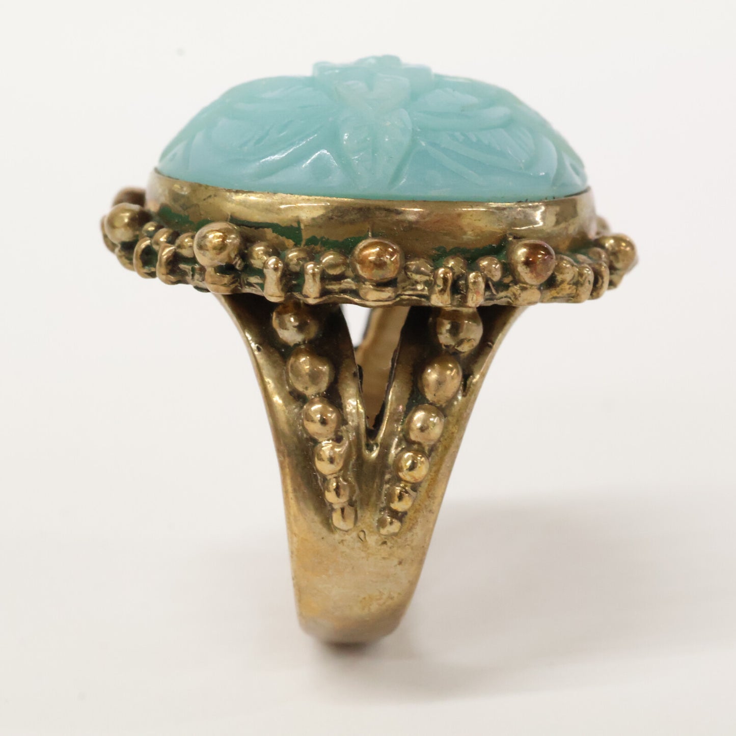 STEPHEN DWECK スティーブンデュエック フラワーカービング カラーストーン リング 指輪