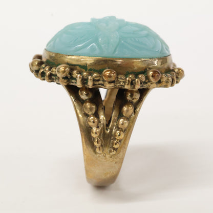 STEPHEN DWECK スティーブンデュエック フラワーカービング カラーストーン リング 指輪