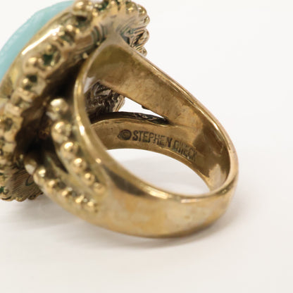 STEPHEN DWECK スティーブンデュエック フラワーカービング カラーストーン リング 指輪