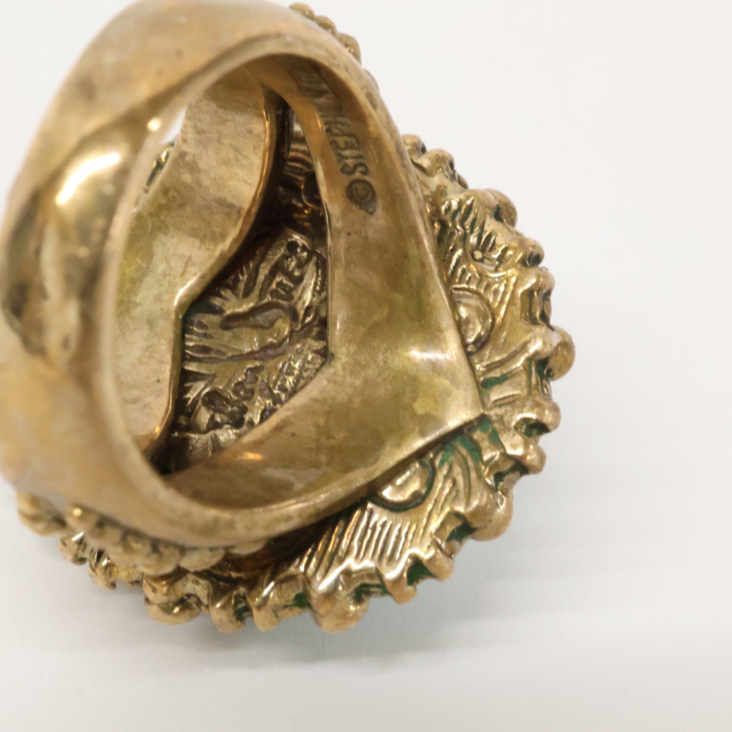 STEPHEN DWECK スティーブンデュエック フラワーカービング カラーストーン リング 指輪