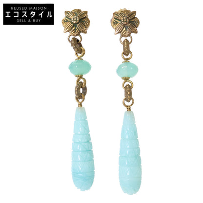 STEPHEN DWECK スティーブンデュエック フラワーカービング カラーストーン ドロップ ピアス