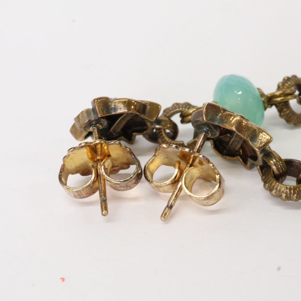 STEPHEN DWECK スティーブンデュエック フラワーカービング カラーストーン ドロップ ピアス