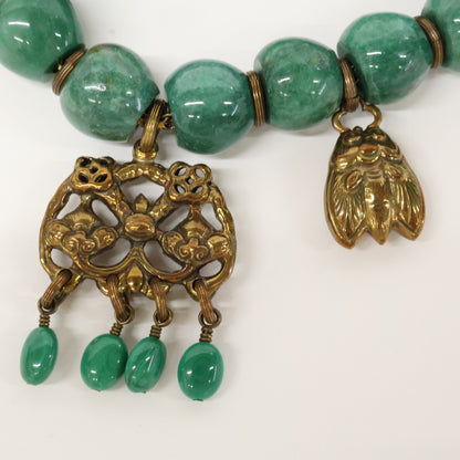 STEPHEN DWECK スティーブンデュエック チャーム付 グリーンターコイズ ブレスレット