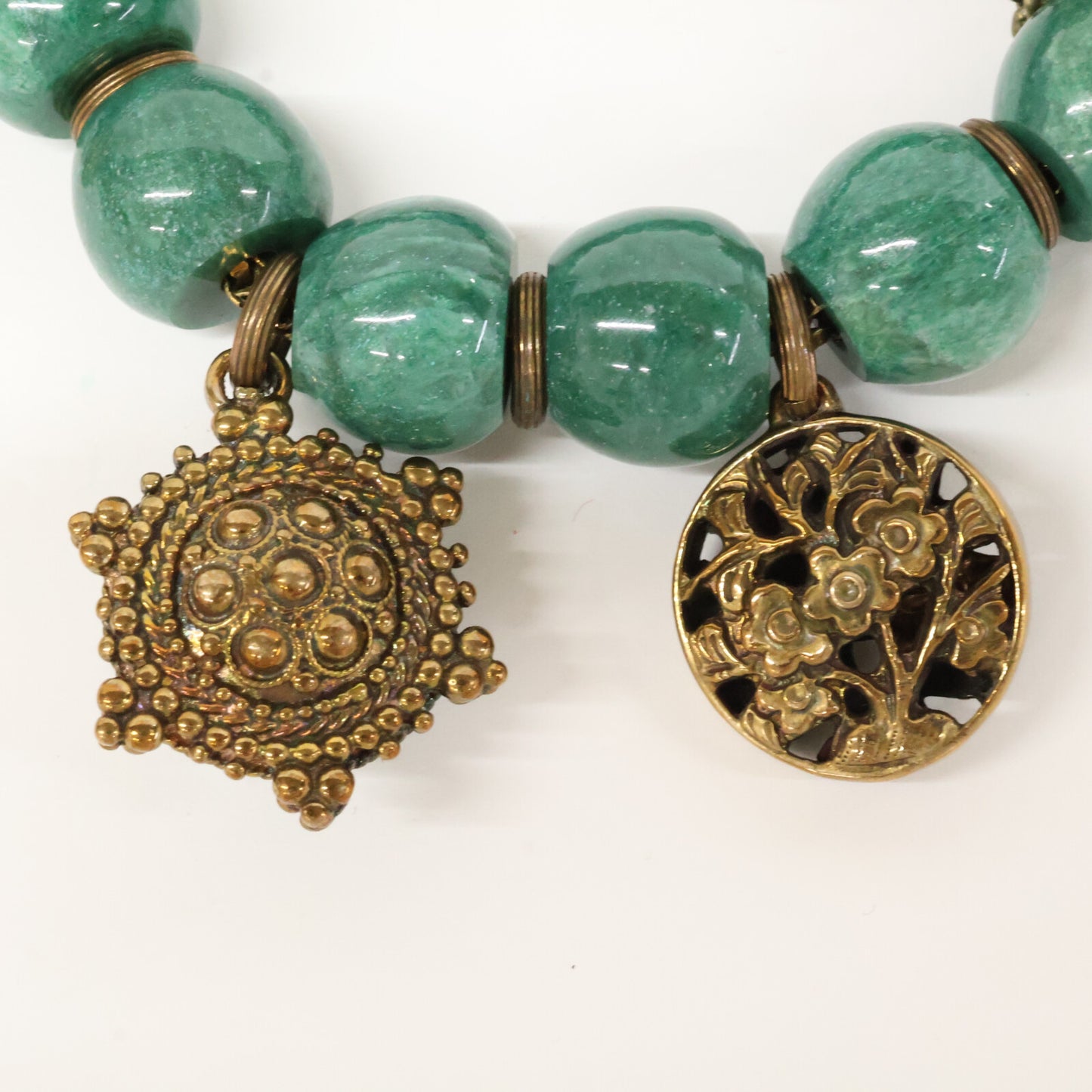 STEPHEN DWECK スティーブンデュエック チャーム付 グリーンターコイズ ブレスレット