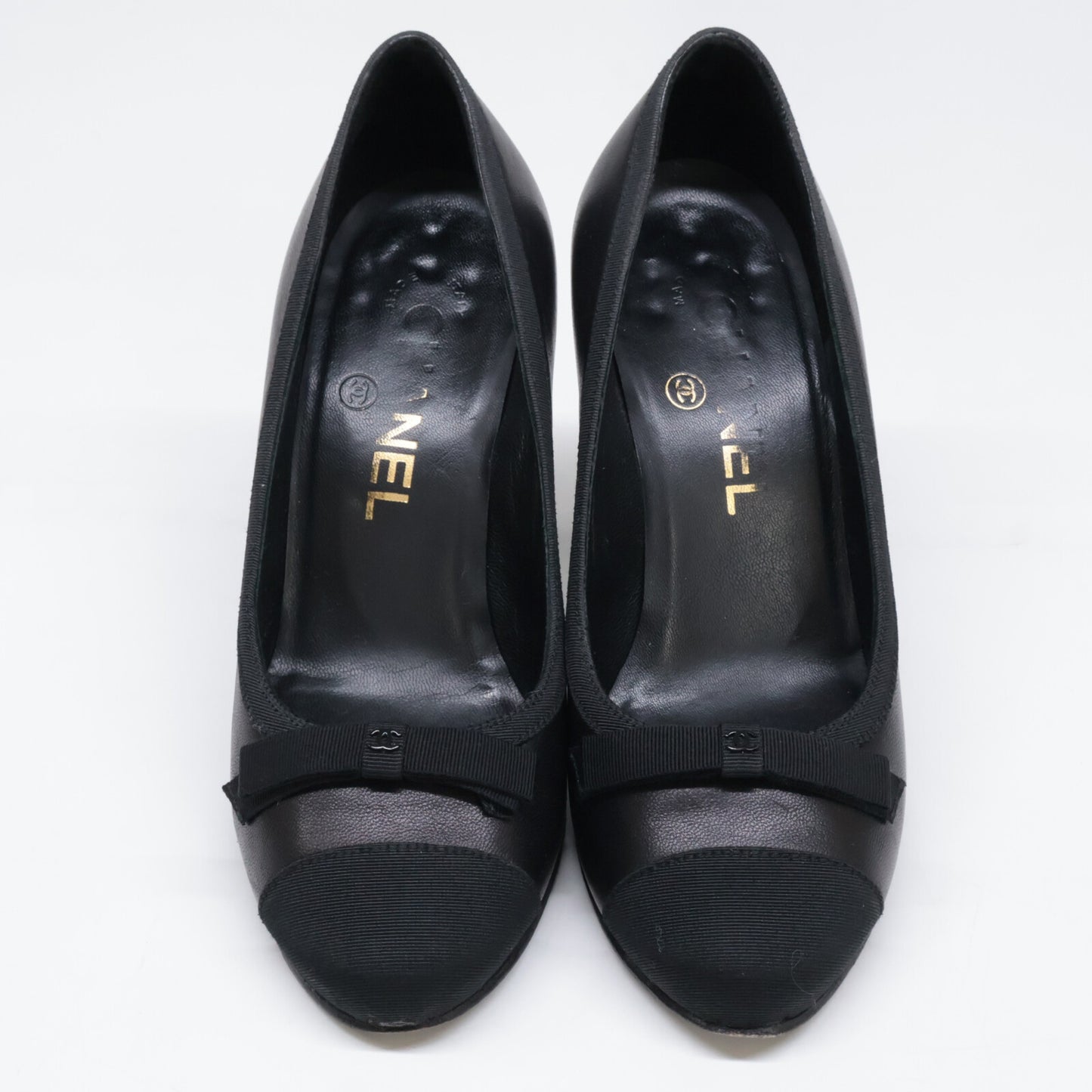 CHANEL シャネル G26728 グログラン リボン カーフ/パテント シューズ 34C