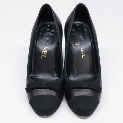 CHANEL シャネル G26728 グログラン リボン カーフ/パテント シューズ 34C