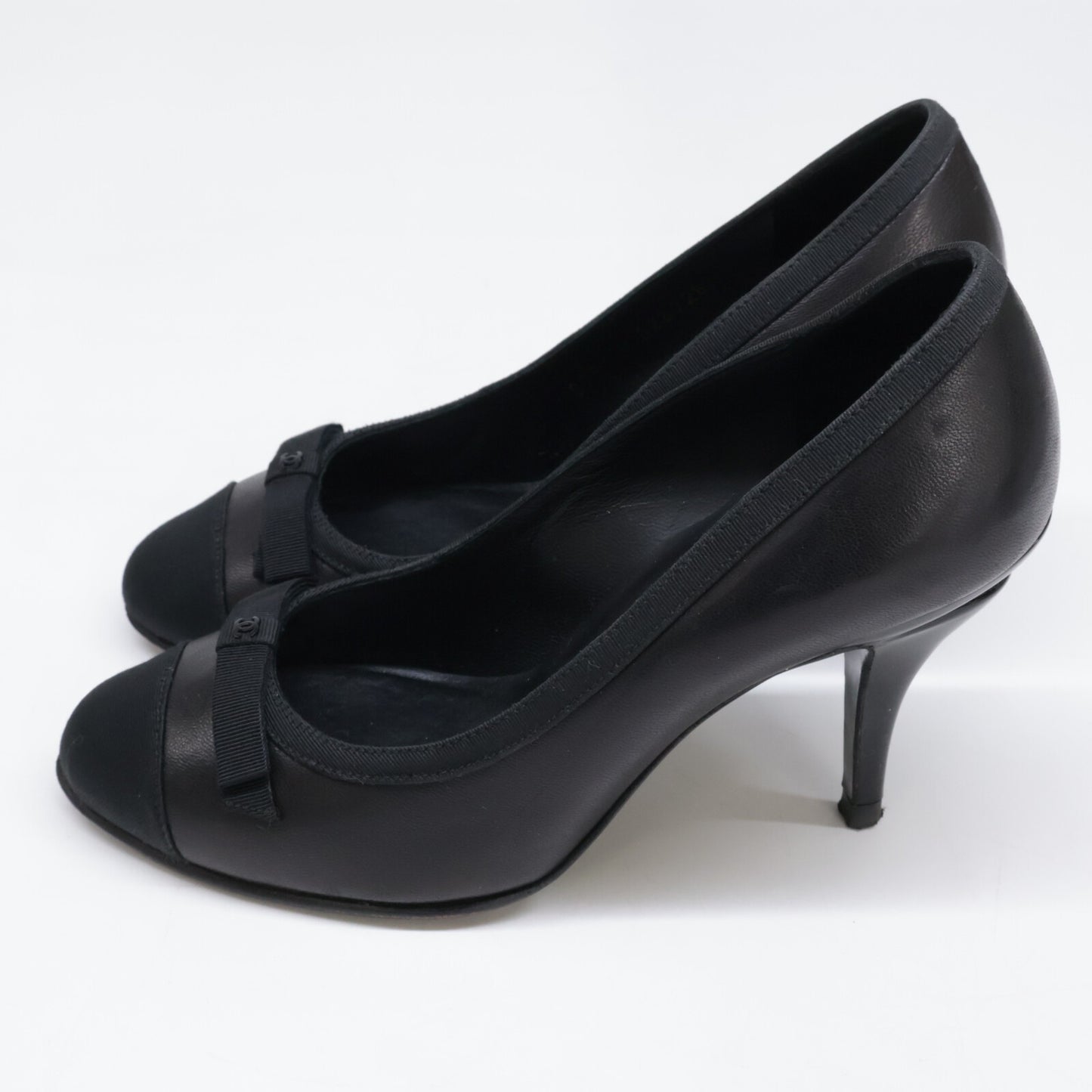 CHANEL シャネル G26728 グログラン リボン カーフ/パテント シューズ 34C