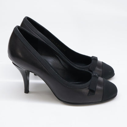 CHANEL シャネル G26728 グログラン リボン カーフ/パテント シューズ 34C