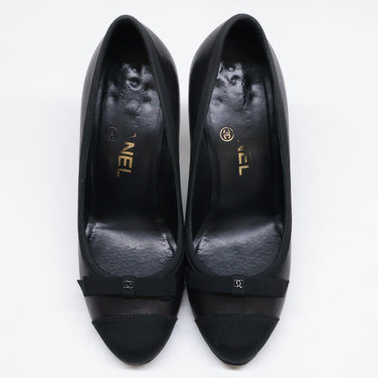 CHANEL シャネル G26728 グログラン リボン カーフ/パテント シューズ 34C