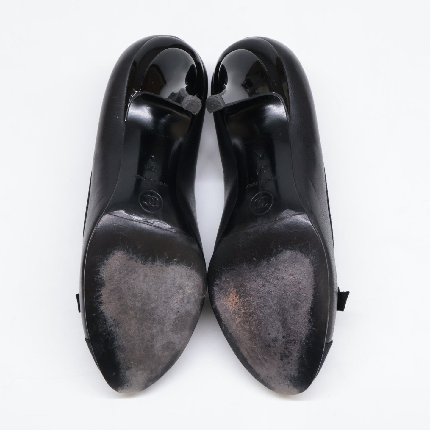 CHANEL シャネル G26728 グログラン リボン カーフ/パテント シューズ 34C