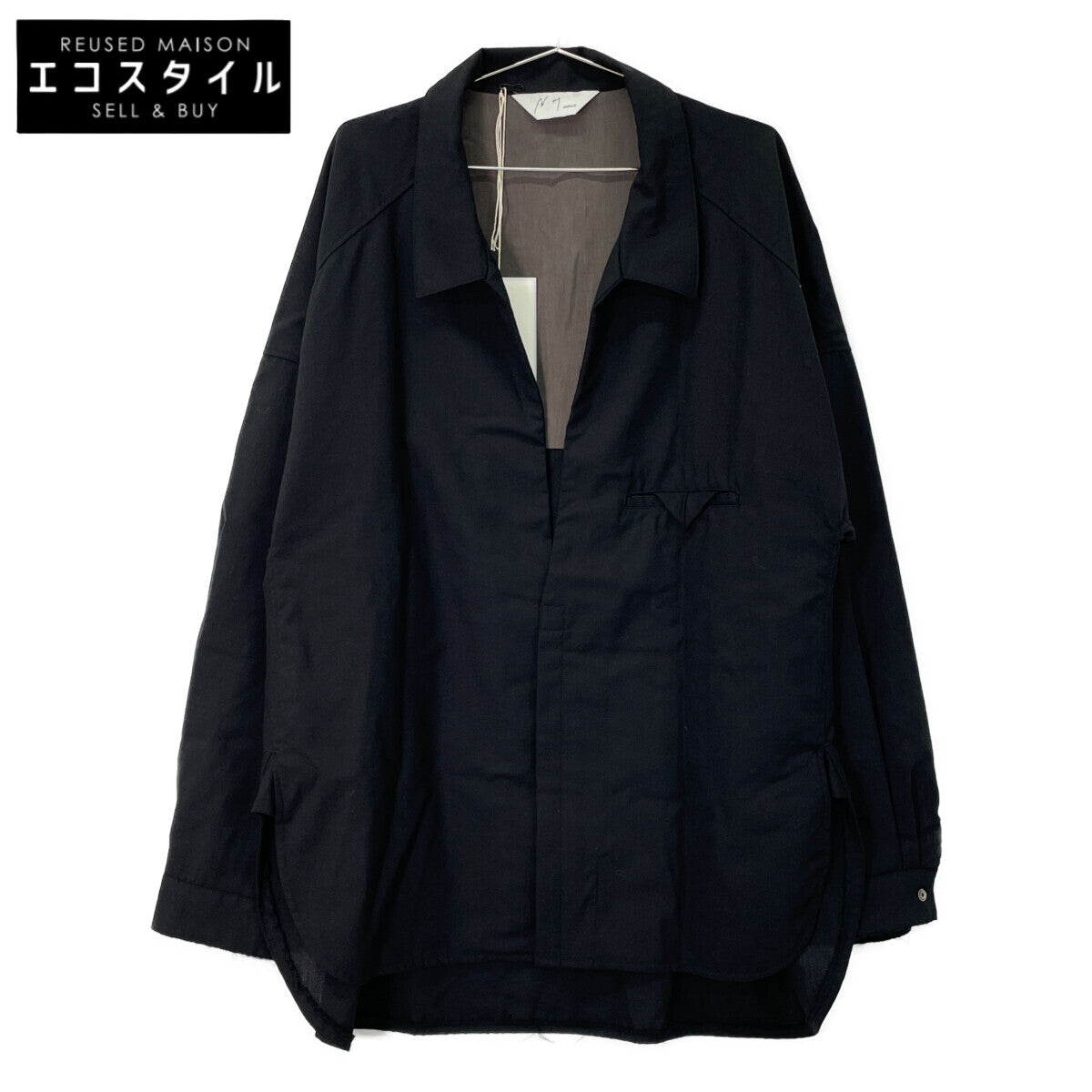 ANCELLM アンセルム ANC-SH71-B ﾌﾞﾗｯｸ WASH WOOL LONG SHIRT トップス 3