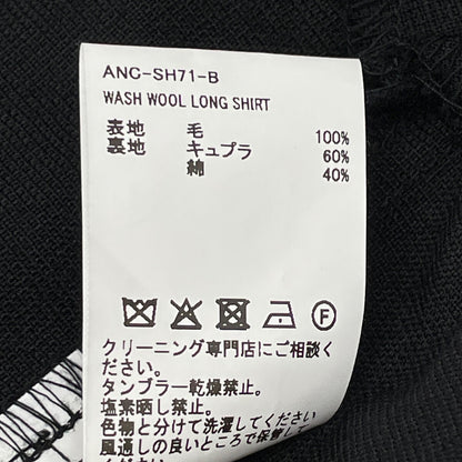 ANCELLM アンセルム ANC-SH71-B ﾌﾞﾗｯｸ WASH WOOL LONG SHIRT トップス 3