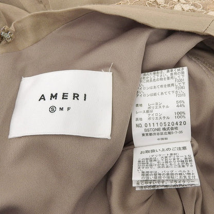 AMERI アメリ FLARE SATIN DRESS ワンピース レディース ベージュ S ワンピース S