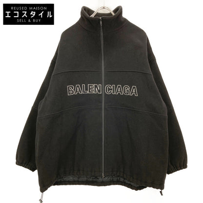 BALENCIAGA バレンシアガ 534315 18AW ﾌﾞﾗｯｸ TRACK SUIT JACKET ﾛｺﾞ刺繍ﾌﾘｰｽｼﾞｬｹｯﾄ ジャケット 46