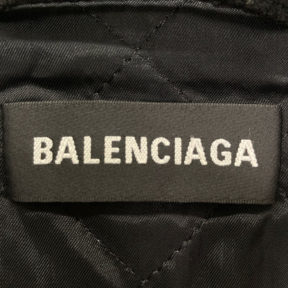 BALENCIAGA バレンシアガ 534315 18AW ﾌﾞﾗｯｸ TRACK SUIT JACKET ﾛｺﾞ刺繍ﾌﾘｰｽｼﾞｬｹｯﾄ ジャケット 46