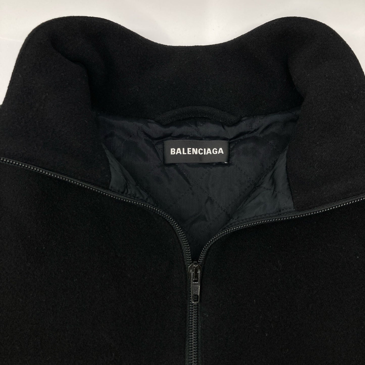 BALENCIAGA バレンシアガ 534315 18AW ﾌﾞﾗｯｸ TRACK SUIT JACKET ﾛｺﾞ刺繍ﾌﾘｰｽｼﾞｬｹｯﾄ ジャケット 46