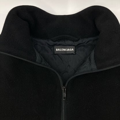 BALENCIAGA バレンシアガ 534315 18AW ﾌﾞﾗｯｸ TRACK SUIT JACKET ﾛｺﾞ刺繍ﾌﾘｰｽｼﾞｬｹｯﾄ ジャケット 46