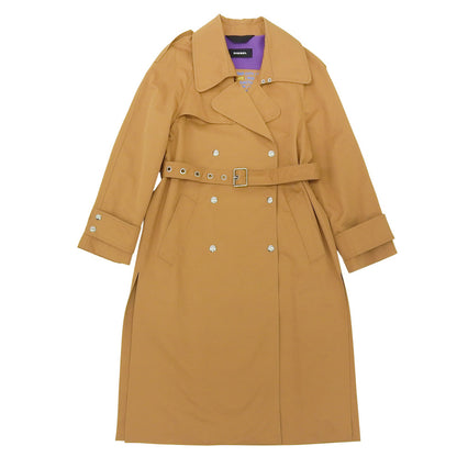 DIESEL ディーゼル レーヨン×コットン サイドスリット ダブルブレスト ベルテッドトレンチ コート レディース ベージュ XXS国内正規 コート XXS