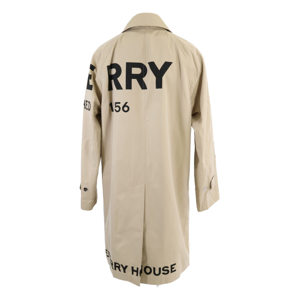 BURBERRY バーバリー 8016222 コットンギャバジンホースフェリープリント ノヴァチェック 比翼ステンカラーオーバーコート コート 36