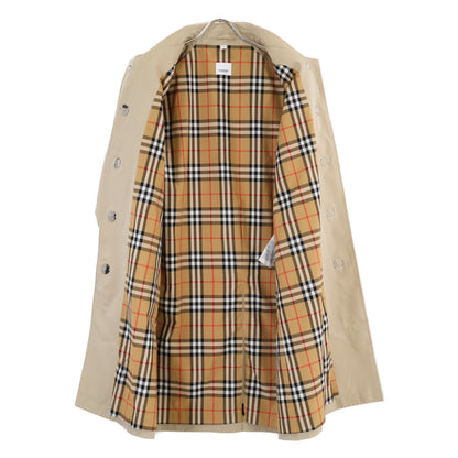 BURBERRY バーバリー 8016222 コットンギャバジンホースフェリープリント ノヴァチェック 比翼ステンカラーオーバーコート コート 36