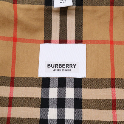 BURBERRY バーバリー 8016222 コットンギャバジンホースフェリープリント ノヴァチェック 比翼ステンカラーオーバーコート コート 36