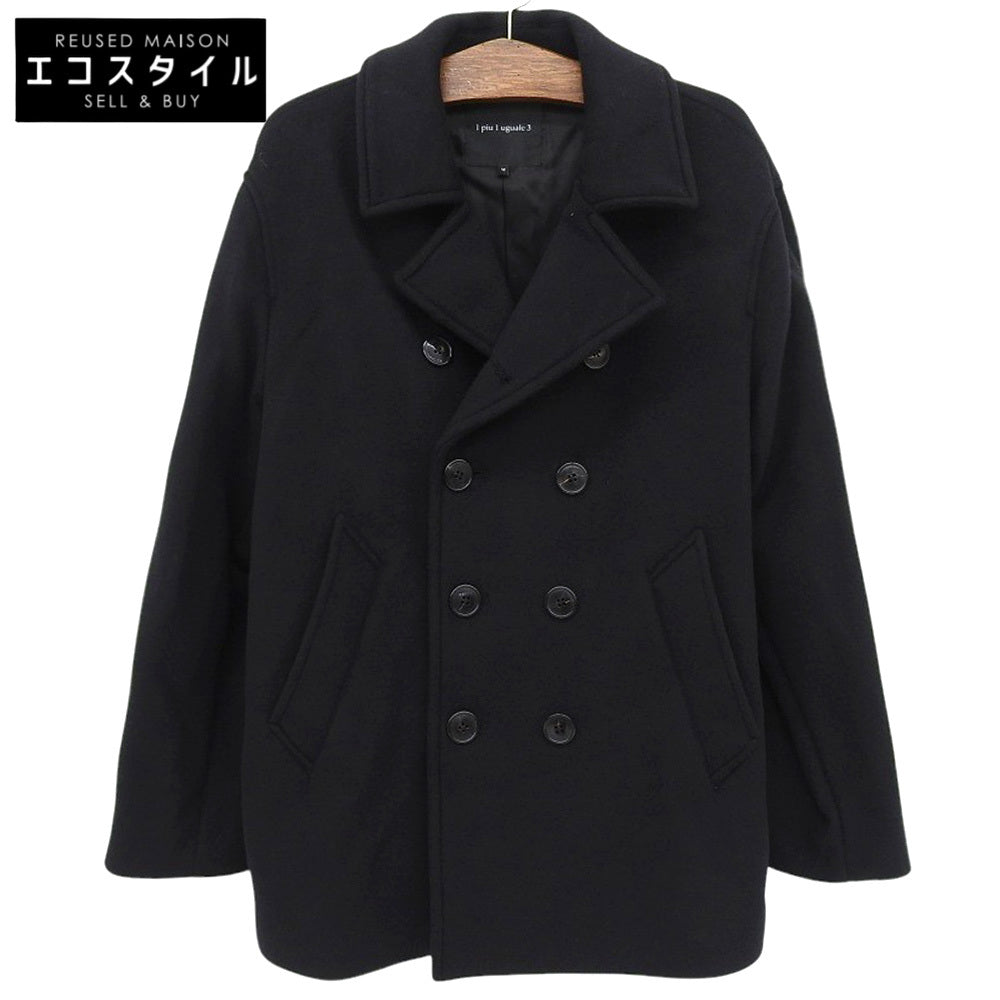 1piu1uguale3 ウノピゥウノウグァーレトレ 美品 P COAT Pコート コート メンズ ブラック VI MRC149 コート VI