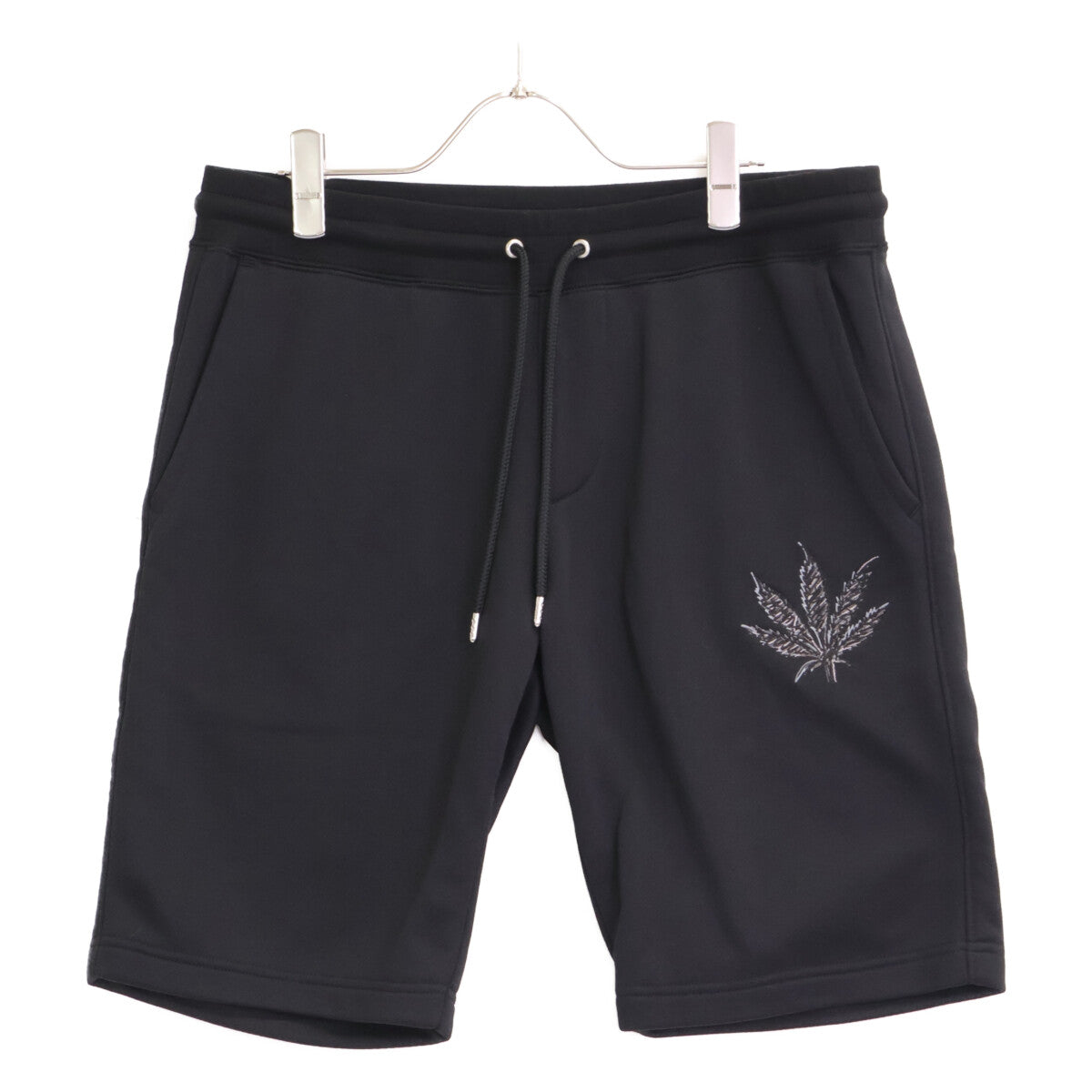 1piu1uguale3 ウノピゥウノウグァーレトレ MRP534 ﾌﾞﾗｯｸ LEAF SWEAT SHORTS ｽｳｪｯﾄｼｮｰﾄﾊﾟﾝﾂ ボトムス 5