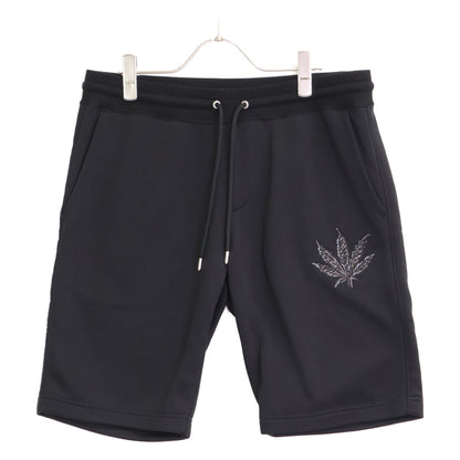 1piu1uguale3 ウノピゥウノウグァーレトレ MRP534 ﾌﾞﾗｯｸ LEAF SWEAT SHORTS ｽｳｪｯﾄｼｮｰﾄﾊﾟﾝﾂ ボトムス 5