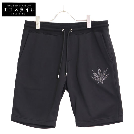 1piu1uguale3 ウノピゥウノウグァーレトレ MRP534 ﾌﾞﾗｯｸ LEAF SWEAT SHORTS ｽｳｪｯﾄｼｮｰﾄﾊﾟﾝﾂ ボトムス 5